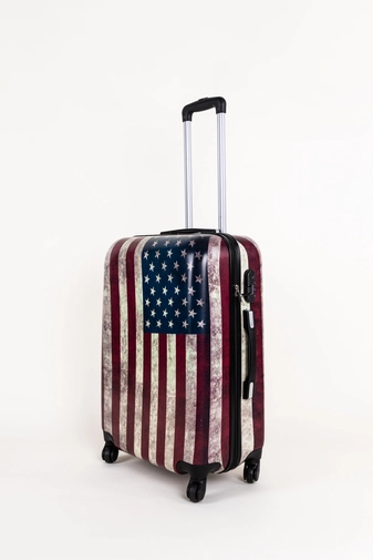 USA Zászló Mintás Ormi Közepes Méretű Kemény bőrönd (66 x 45 x 26  cm)