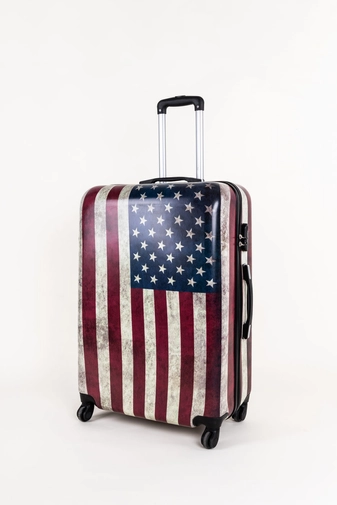 USA Zászló Mintás Ormi Nagyméretű Kemény Bőrönd (75x54x29 cm)