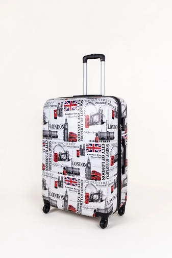 London Mintás Ormi Nagyméretű Kemény Bőrönd (75x54x29 cm)