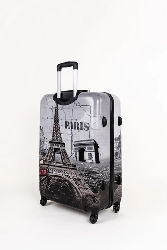 Párizs Mintás Ormi Nagyméretű Kemény Kabinbőrönd (75x54x29 cm)