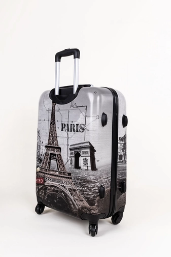 Párizs Mintás Ormi Közepes Méretű Kemény Kabinbőrönd (66x45x26cm)