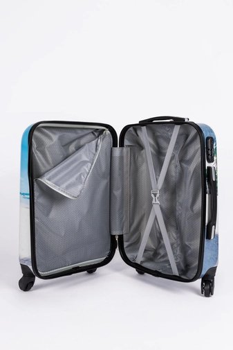 Tengerpart Mintás Ormi Nagyméretű Kemény Bőrönd (75x54x29 cm)