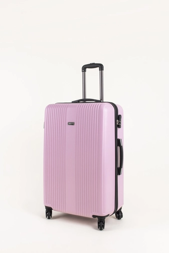 Világos Rózsaszín Kemény Nagy Méretű Bőrönd (4 kerekű) L
