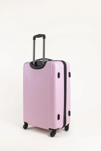 Világos Rózsaszín Kemény Nagy Méretű Bőrönd (4 kerekű) L
