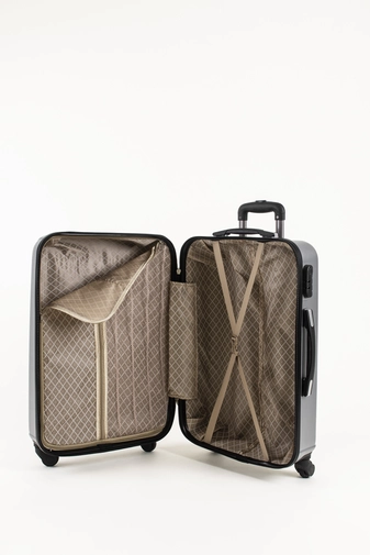 Bordó Kemény Közepes Méretű Bőrönd (4 kerekű)