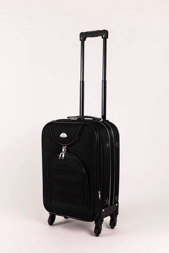 Fekete Wizzair Méretű 4 Kerekű Puha Kabinbőrönd (55x37x20cm)