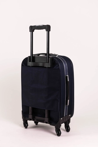 Sötétkék Wizzair Méretű 4 Kerekű Puha Kabinbőrönd (55x37x20cm)