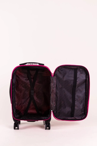 Fekete 4 Kerekű Puha Közepes Méretű Bőrönd (68x43x24cm)