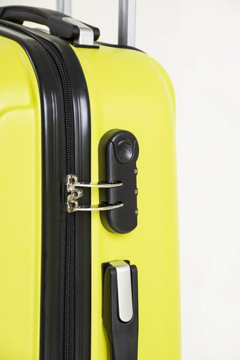 Sárga Kemény Nagy Méretű Bőrönd (4 kerekű) L