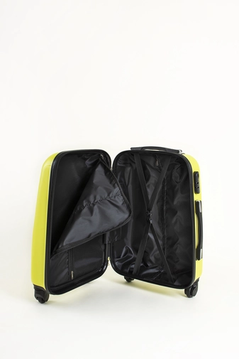 Sárga Kemény Nagy Méretű Bőrönd (4 kerekű) L