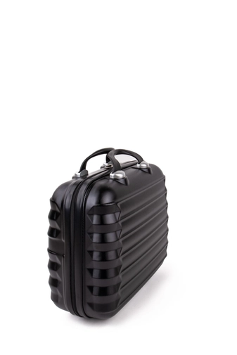Közepes Méretű Fekete Színű Keményfalú Bőröndre Akasztható Kézipoggyász
