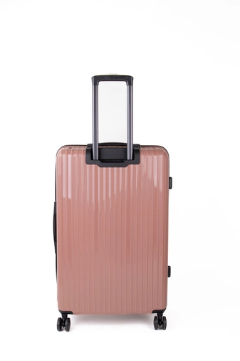 Rózsaszín Keményfalú Nagy Méretű Bőrönd