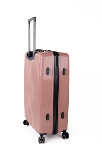 Rózsaszín Keményfalú Nagy Méretű Bőrönd