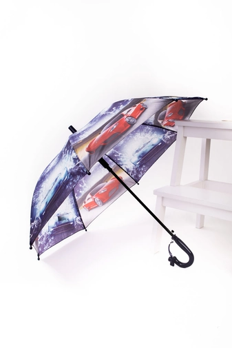 Sötétlila Színű Automata Autó Mintás Gyermek Esernyő, 85 cm Átmérővel