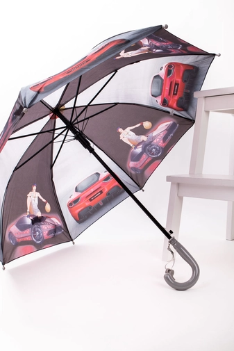 Világosszürke Színű Automata Autó Mintás Gyermek Esernyő, 85 cm Átmérővel