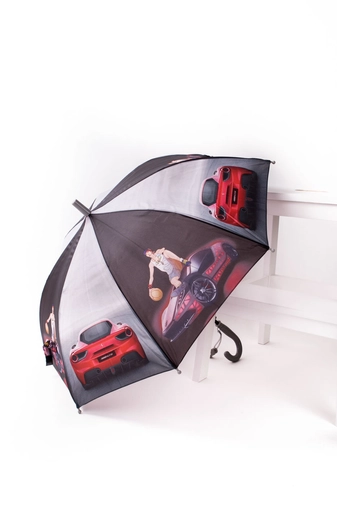Világosszürke Színű Automata Autó Mintás Gyermek Esernyő, 85 cm Átmérővel