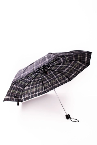 Zöld-Fekete Kockás Összecsukható Esernyő, 96 cm Átmérővel
