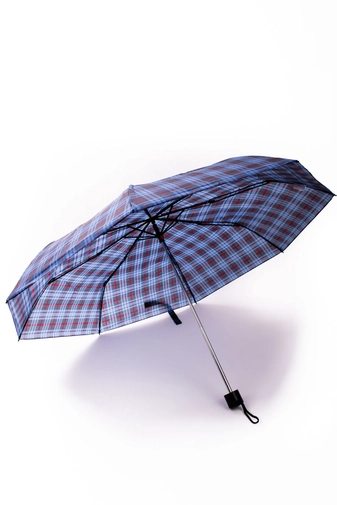 Világoskék Kockás Összecsukható Esernyő, 96 cm Átmérővel