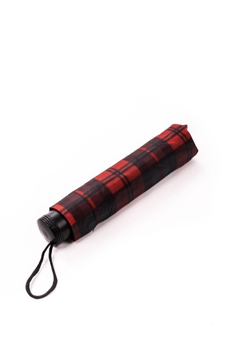 Piros-Fekete Kockás Összecsukható Esernyő, 96 cm Átmérővel