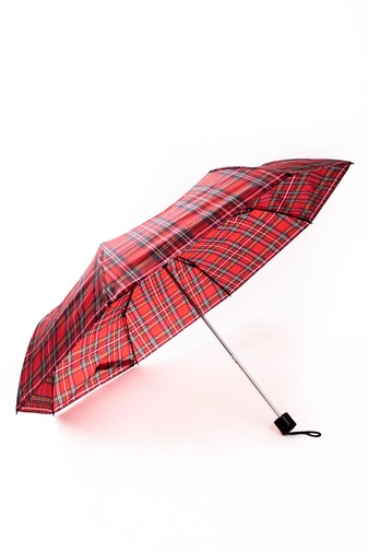 Piros Kockás Összecsukható Esernyő, 96 cm Átmérővel