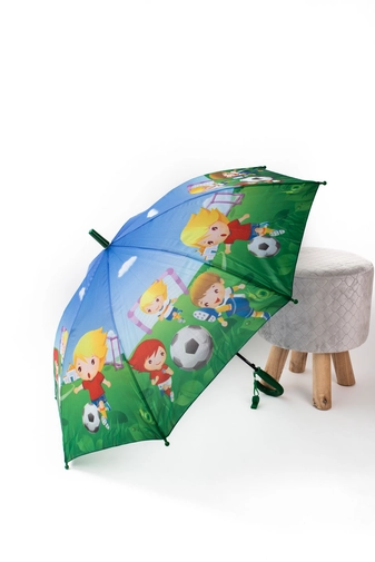 Zöld Foci mintás Gyermek Esernyő, 80 cm Átmérővel