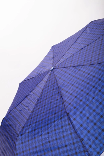 Sötétkék Négyzetrács Mintás Összecsukható Esernyő, 96 cm Átmérővel