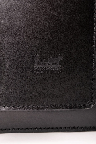 Maxmoda Unisex Fekete Valódi Bőr Kisméretű Aktatáska