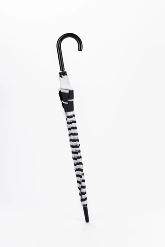 Fekete Csíkos Mintás Áttetsző Bot Esernyő, 116 cm Átmérővel