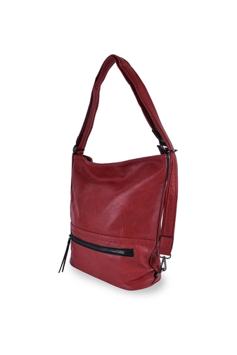 Piros színű műbőr 3in1 női hátizsák / válltáska / oldaltáska