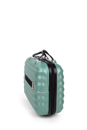 Zöld Színű Keményfalú Bőröndre Akasztható Két Darabos Táska Szett