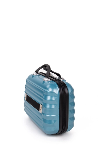 Kis Méretű Világos Kék Színű Keményfalú Bőröndre Akasztható Kézipoggyász