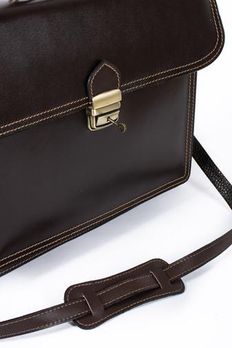 Besty Kávébarna Valódi Bőr Unisex Aktatáska