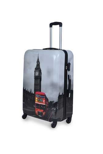 Ormi Szürke-Piros London Mintás Nagyméretű Kemény Bőrönd