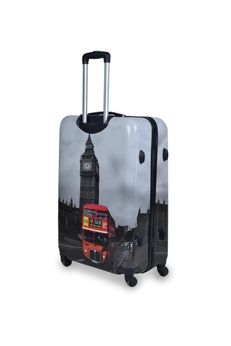 Ormi Szürke-Piros London Mintás Nagyméretű Kemény Bőrönd
