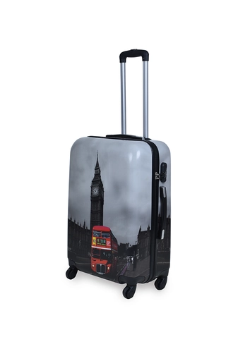 Fekete-Fehér-Piros London Mintás Ormi Közepes Méretű Kemény bőrönd