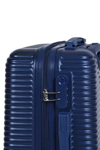 Közepes Méretű Kék Keményfalú Bőrönd