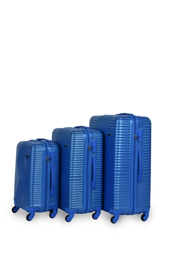 Közepes Méretű Kék Keményfalú Bőrönd