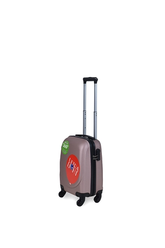 Wizzair Ingyenes Méretű Rózsaarany Extra Könnyű Kemény Mini Kabinbőrönd (4 Kerekű)