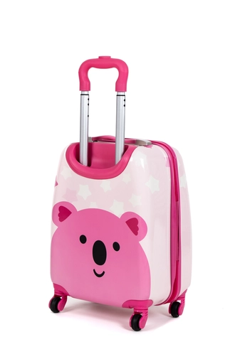 Rózsaszín Medve Mintás Keményfalú Mini Gyerek Bőrönd