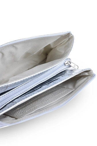 Lewitzky Swarovski köves ezüst színű bőr pénztárca