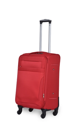 Piros Színű Puha Közepes Méretű Bőrönd
