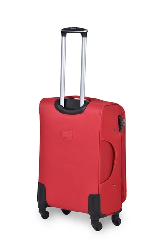 Piros Színű Puha Közepes Méretű Bőrönd