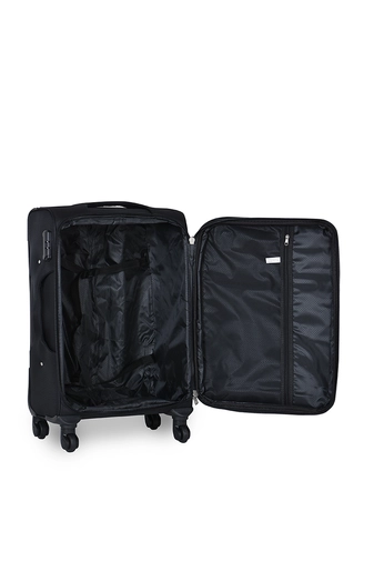Fekete Puha Közepes Méretű Bőrönd (66x43x26cm)