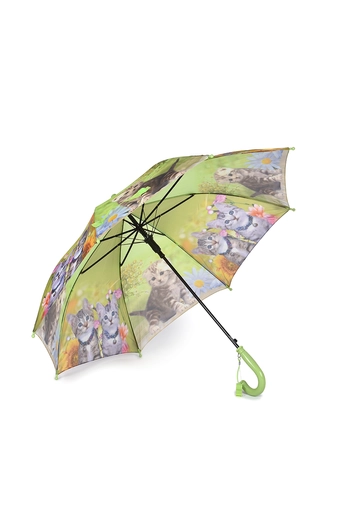 Zöld Színű Kiscica Mintás Gyermek Esernyő