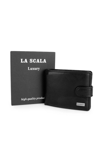 La Scala Luxury Fekete Valódi Bőr Pénztárca