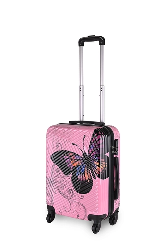 Rózsaszín Pillangós Keményfalú Kabinbőrönd