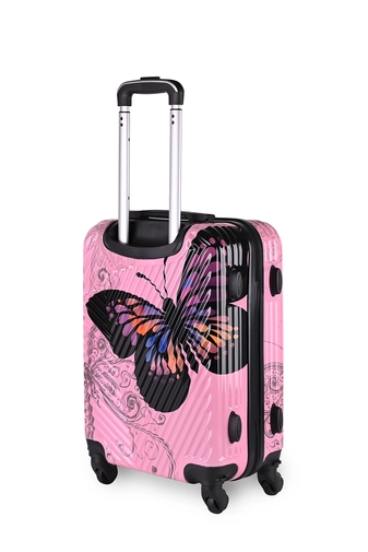 Rózsaszín Pillangós Keményfalú Kabinbőrönd