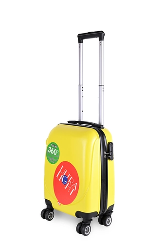Wizzair Ingyenes Méretű Citromsárga Extra Könnyű Kemény Kabinbőrönd (4 Kerekű)