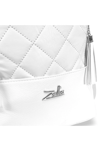 Zellia matt fehér steppelt női hátizsákká alakítható válltáska