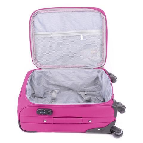 Nagy Vászon (puhafalú) Bőrőnd Pink (4 Kerekű) Nagy Vászon (puhafalú) Bőrőnd Pink (4 Kerekű)